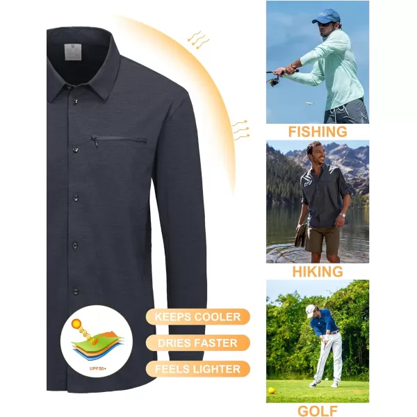 Little Donkey Andy Men's UPF 50+ UV Protection Shirts, Cooling Quick-Dry Performance Fishing Shirts for Outdoor