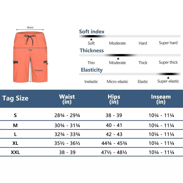 Little Donkey Andy Men’s Ultra-Stretch Quick Dry Lightweight Bermuda Shorts Drawstring Zipper Pocket Hiking Travel Golf