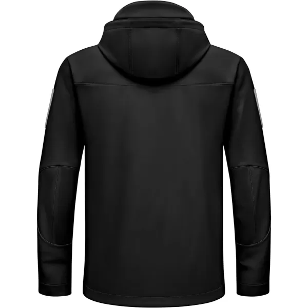 Little Donkey Andy Mens Water-Repellent Softshell Jacket, Hooded Military Tactical Jacket with Thermal Fleece Lined