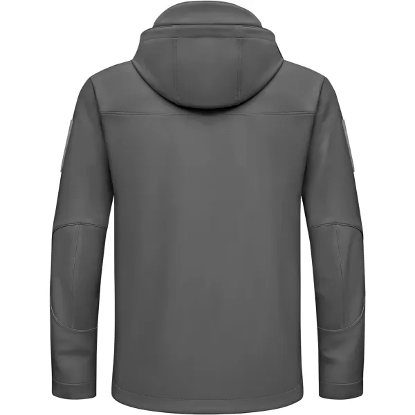 Little Donkey Andy Mens Water-Repellent Softshell Jacket, Hooded Military Tactical Jacket with Thermal Fleece Lined