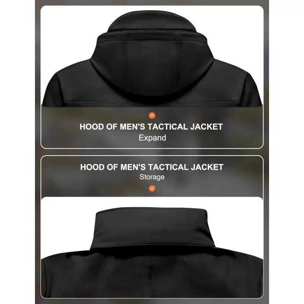 Little Donkey Andy Mens Water-Repellent Softshell Jacket, Hooded Military Tactical Jacket with Thermal Fleece Lined
