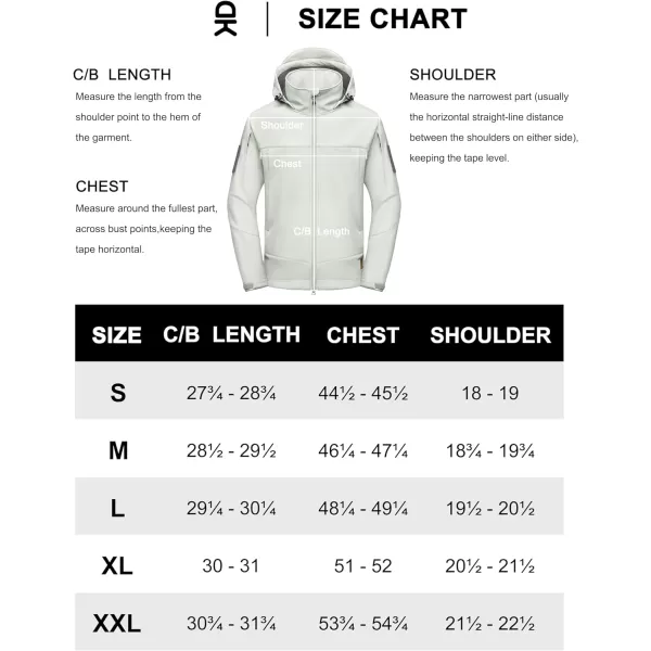 Little Donkey Andy Mens Water-Repellent Softshell Jacket, Hooded Military Tactical Jacket with Thermal Fleece Lined