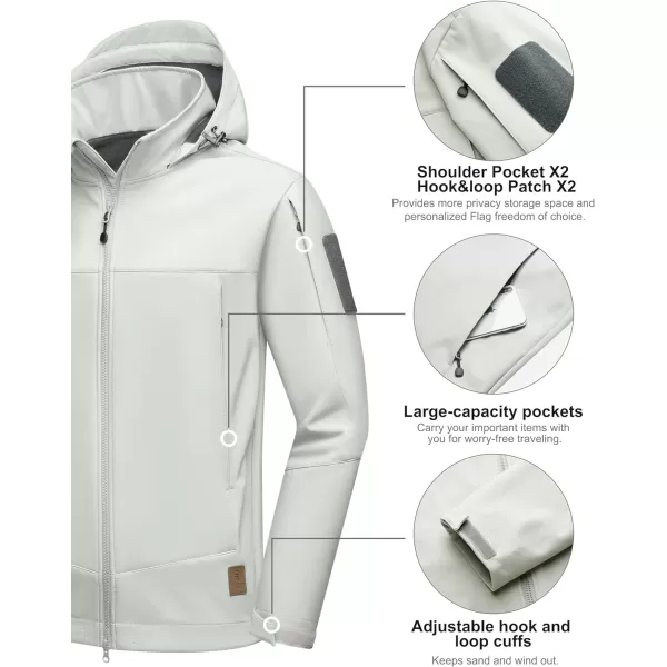 Little Donkey Andy Mens Water-Repellent Softshell Jacket, Hooded Military Tactical Jacket with Thermal Fleece Lined