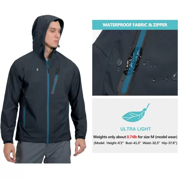 Little Donkey Andy Men's Waterproof Rain Jacket Outdoor Lightweight Rain Shell Coat for Hiking,Golf,Travel