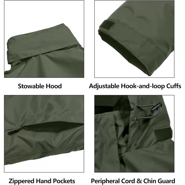 Little Donkey Andy Men's Waterproof Rain Jacket Outdoor Lightweight Rain Shell Coat for Hiking,Golf,Travel