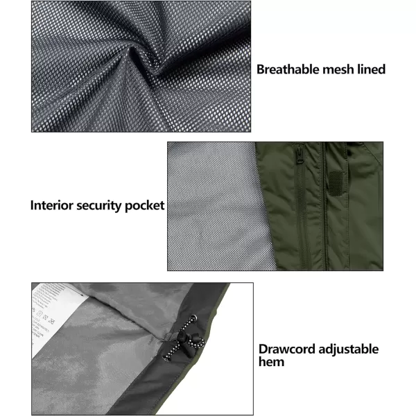 Little Donkey Andy Men's Waterproof Rain Jacket Outdoor Lightweight Rain Shell Coat for Hiking,Golf,Travel