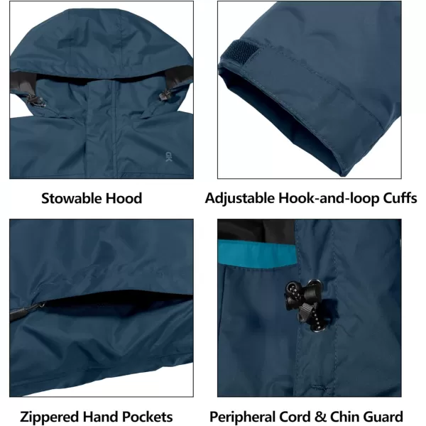Little Donkey Andy Men's Waterproof Rain Jacket Outdoor Lightweight Rain Shell Coat for Hiking,Golf,Travel
