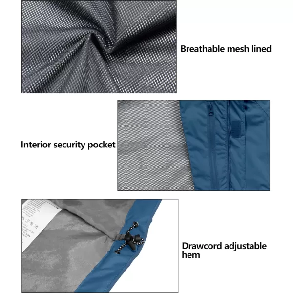 Little Donkey Andy Men's Waterproof Rain Jacket Outdoor Lightweight Rain Shell Coat for Hiking,Golf,Travel