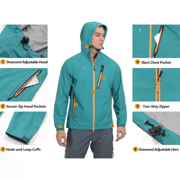 Little Donkey Andy Men's Waterproof Rain Jacket Outdoor Lightweight Rain Shell Coat for Hiking,Golf,Travel