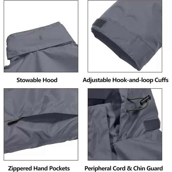 Little Donkey Andy Men's Waterproof Rain Jacket Outdoor Lightweight Rain Shell Coat for Hiking,Golf,Travel