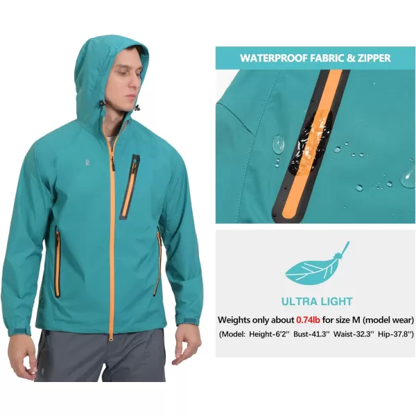 Little Donkey Andy Men's Waterproof Rain Jacket Outdoor Lightweight Rain Shell Coat for Hiking,Golf,Travel