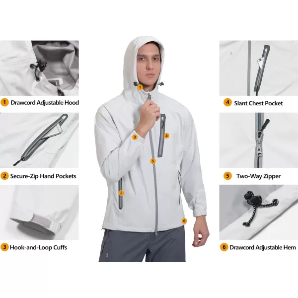 Little Donkey Andy Men's Waterproof Rain Jacket Outdoor Lightweight Rain Shell Coat for Hiking,Golf,Travel
