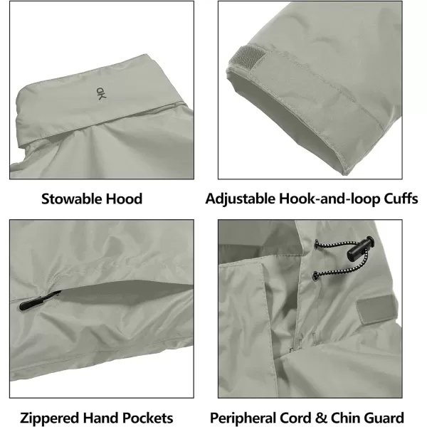 Little Donkey Andy Men's Waterproof Rain Jacket Outdoor Lightweight Rain Shell Coat for Hiking,Golf,Travel