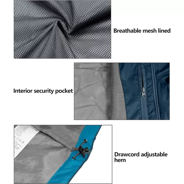 Little Donkey Andy Men's Waterproof Rain Jacket Outdoor Lightweight Rain Shell Coat for Hiking,Golf,Travel
