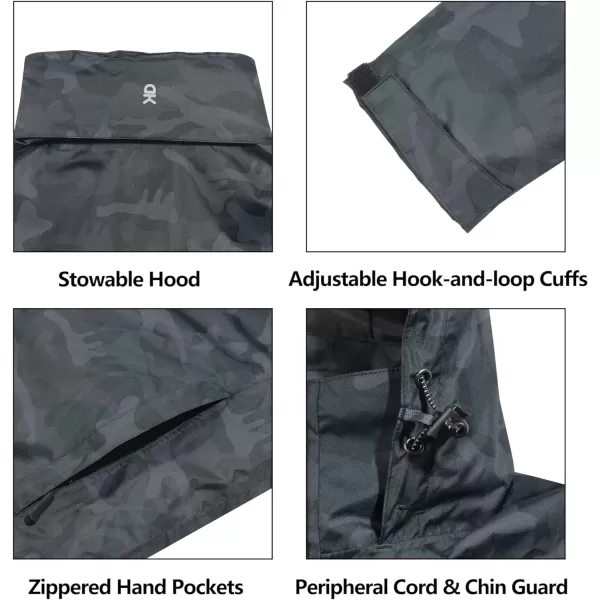 Little Donkey Andy Men's Waterproof Rain Jacket Outdoor Lightweight Rain Shell Coat for Hiking,Golf,Travel