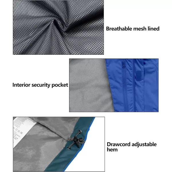 Little Donkey Andy Men's Waterproof Rain Jacket Outdoor Lightweight Rain Shell Coat for Hiking,Golf,Travel
