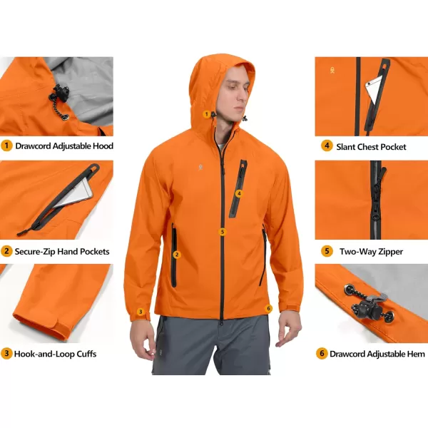 Little Donkey Andy Men's Waterproof Rain Jacket Outdoor Lightweight Rain Shell Coat for Hiking,Golf,Travel