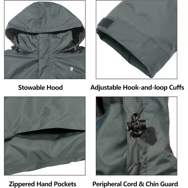 Little Donkey Andy Men's Waterproof Rain Jacket Outdoor Lightweight Rain Shell Coat for Hiking,Golf,Travel