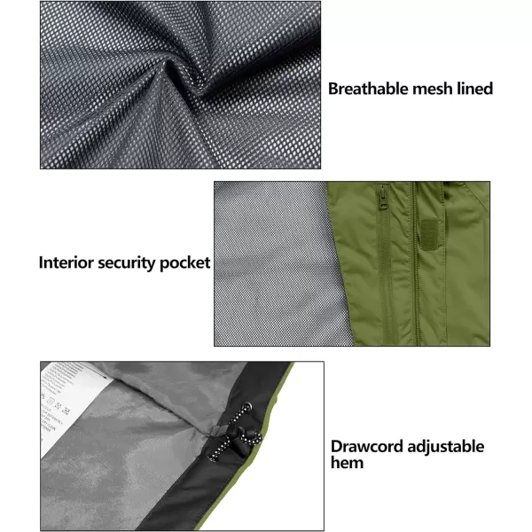 Little Donkey Andy Men's Waterproof Rain Jacket Outdoor Lightweight Rain Shell Coat for Hiking,Golf,Travel
