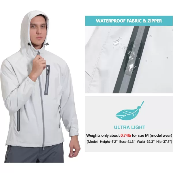 Little Donkey Andy Men's Waterproof Rain Jacket Outdoor Lightweight Rain Shell Coat for Hiking,Golf,Travel