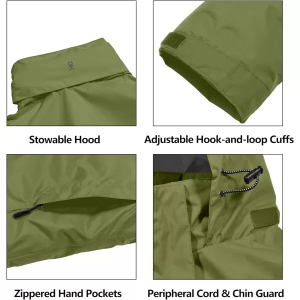Little Donkey Andy Men's Waterproof Rain Jacket Outdoor Lightweight Rain Shell Coat for Hiking,Golf,Travel