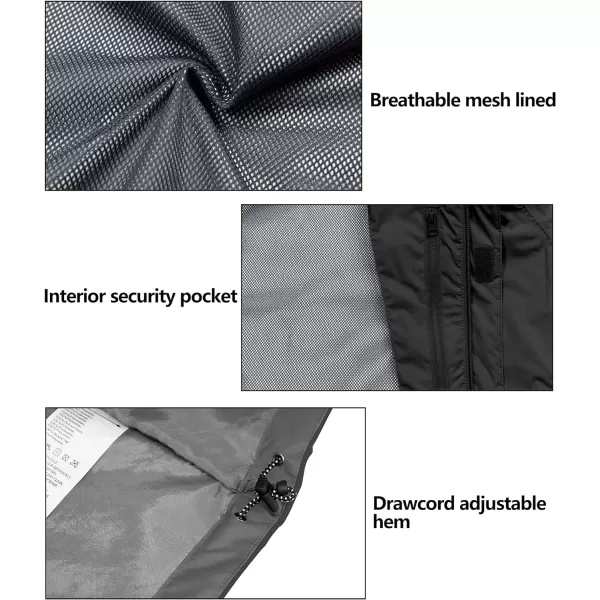 Little Donkey Andy Men's Waterproof Rain Jacket Outdoor Lightweight Rain Shell Coat for Hiking,Golf,Travel