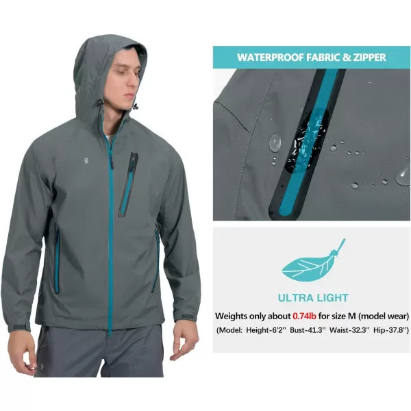 Little Donkey Andy Men's Waterproof Rain Jacket Outdoor Lightweight Rain Shell Coat for Hiking,Golf,Travel
