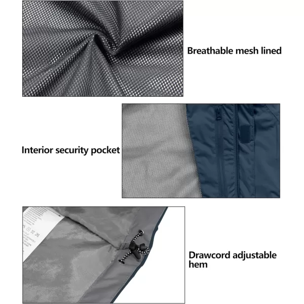 Little Donkey Andy Men's Waterproof Rain Jacket Outdoor Lightweight Rain Shell Coat for Hiking,Golf,Travel