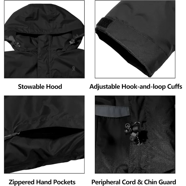 Little Donkey Andy Men's Waterproof Rain Jacket Outdoor Lightweight Rain Shell Coat for Hiking,Golf,Travel