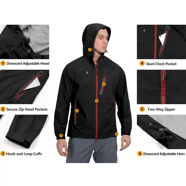 Little Donkey Andy Men's Waterproof Rain Jacket Outdoor Lightweight Rain Shell Coat for Hiking,Golf,Travel