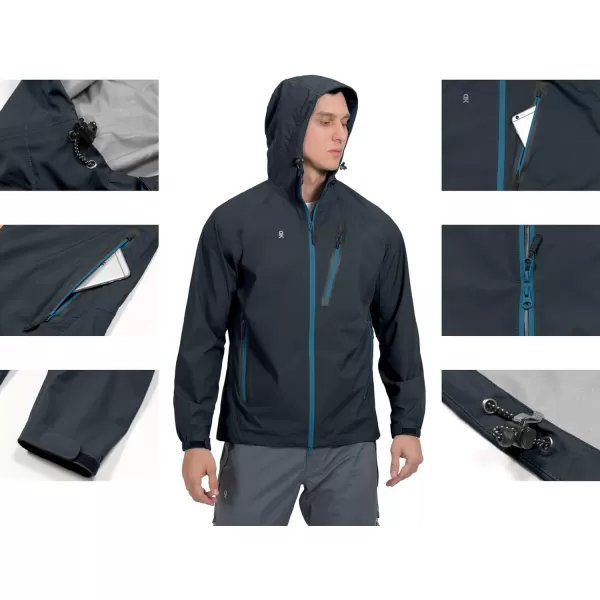 Little Donkey Andy Men's Waterproof Rain Jacket Outdoor Lightweight Rain Shell Coat for Hiking,Golf,Travel