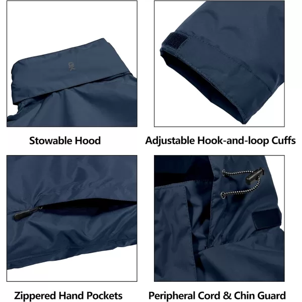 Little Donkey Andy Men's Waterproof Rain Jacket Outdoor Lightweight Rain Shell Coat for Hiking,Golf,Travel