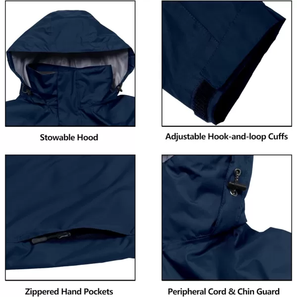 Little Donkey Andy Men's Waterproof Rain Jacket Outdoor Rain Shell Coat for Hiking,Golf,Travel