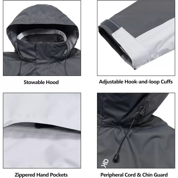 Little Donkey Andy Men's Waterproof Rain Jacket Outdoor Rain Shell Coat for Hiking,Golf,Travel