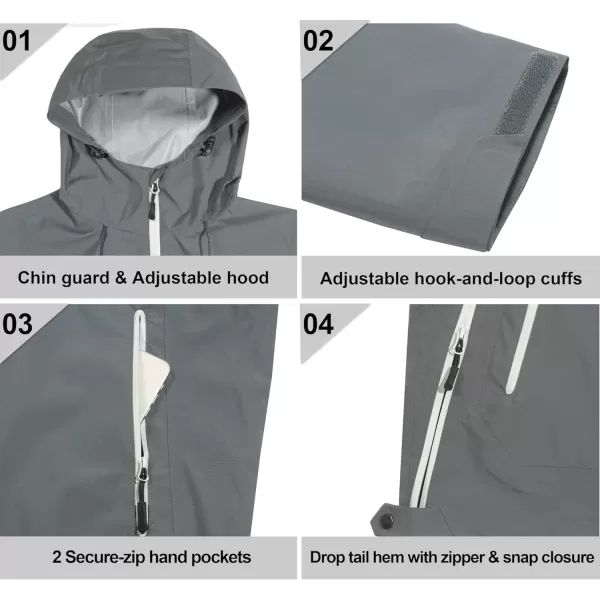 Little Donkey Andy Men's Waterproof Rain Jacket Outdoor Rain Shell Coat for Hiking,Golf,Travel