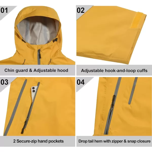 Little Donkey Andy Men's Waterproof Rain Jacket Outdoor Rain Shell Coat for Hiking,Golf,Travel