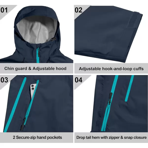 Little Donkey Andy Men's Waterproof Rain Jacket Outdoor Rain Shell Coat for Hiking,Golf,Travel