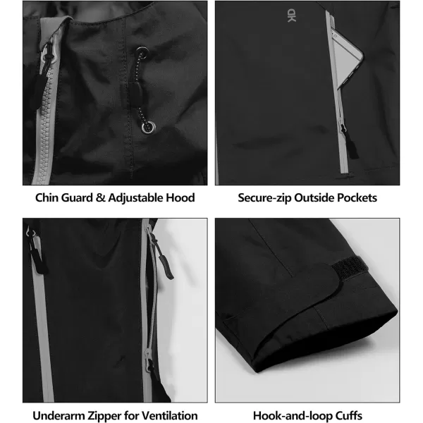 Little Donkey Andy Men's Waterproof Rain Jacket Outdoor Rain Shell Coat for Hiking,Golf,Travel