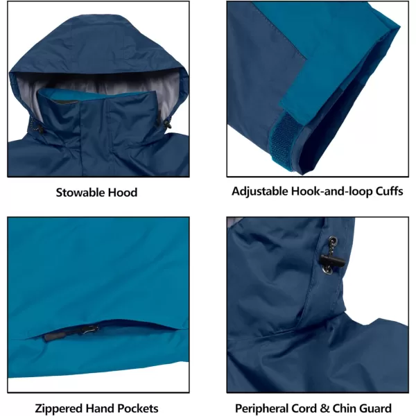Little Donkey Andy Men's Waterproof Rain Jacket Outdoor Rain Shell Coat for Hiking,Golf,Travel