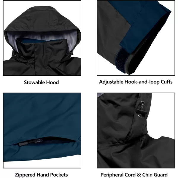 Little Donkey Andy Men's Waterproof Rain Jacket Outdoor Rain Shell Coat for Hiking,Golf,Travel