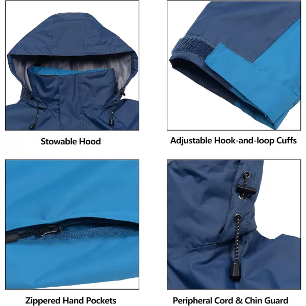 Little Donkey Andy Men's Waterproof Rain Jacket Outdoor Rain Shell Coat for Hiking,Golf,Travel