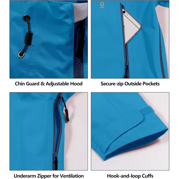 Little Donkey Andy Men's Waterproof Rain Jacket Outdoor Rain Shell Coat for Hiking,Golf,Travel