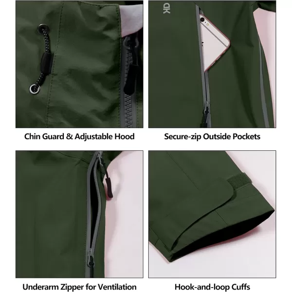 Little Donkey Andy Men's Waterproof Rain Jacket Outdoor Rain Shell Coat for Hiking,Golf,Travel