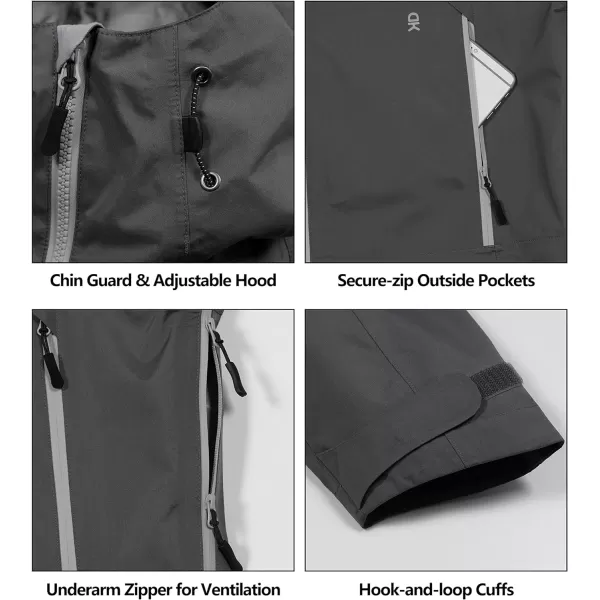 Little Donkey Andy Men's Waterproof Rain Jacket Outdoor Rain Shell Coat for Hiking,Golf,Travel