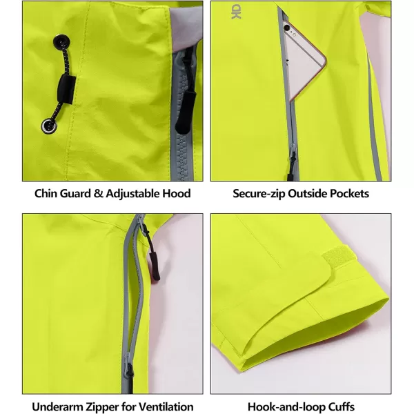 Little Donkey Andy Men's Waterproof Rain Jacket Outdoor Rain Shell Coat for Hiking,Golf,Travel