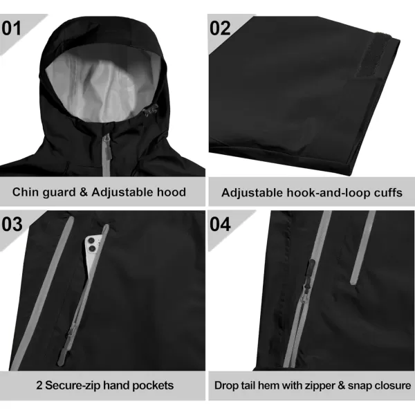Little Donkey Andy Men's Waterproof Rain Jacket Outdoor Rain Shell Coat for Hiking,Golf,Travel