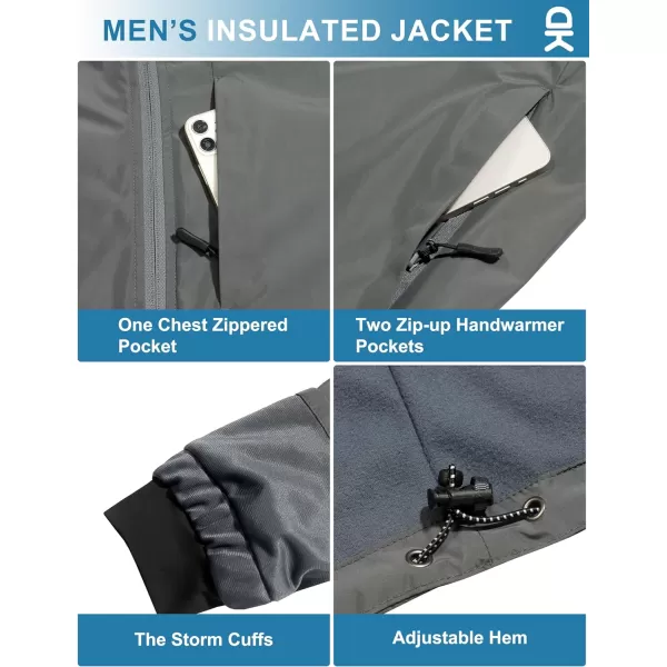 Little Donkey Andy Men's Waterproof Windbreaker Jacket, Fleece Lined Rain Jackets, Warm Golf Jacket With Pockets