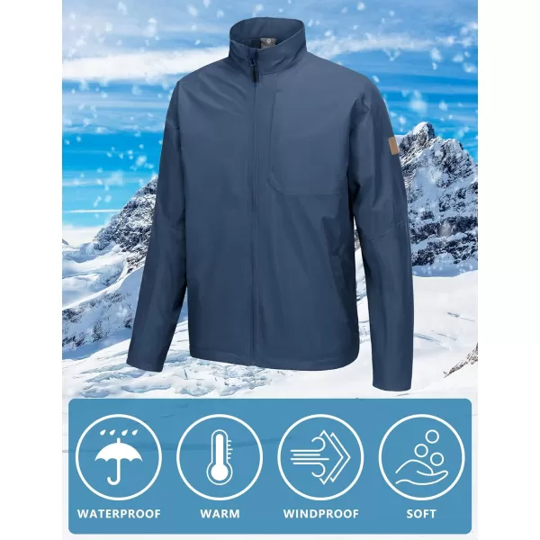 Little Donkey Andy Men's Waterproof Windbreaker Jacket, Fleece Lined Rain Jackets, Warm Golf Jacket With Pockets