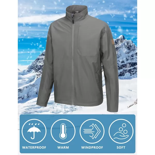 Little Donkey Andy Men's Waterproof Windbreaker Jacket, Fleece Lined Rain Jackets, Warm Golf Jacket With Pockets