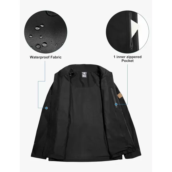 Little Donkey Andy Men's Waterproof Windbreaker Jacket, Fleece Lined Rain Jackets, Warm Golf Jacket With Pockets
